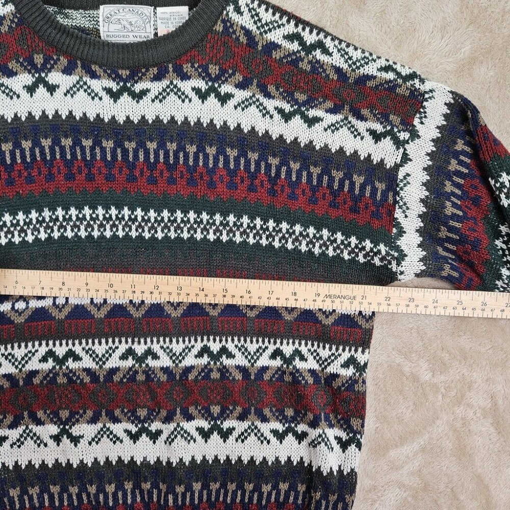 Great Canadian Rugged Wear Pattern Knit Sweater Women's Size L Long Sleeve - Picture 6 of 10